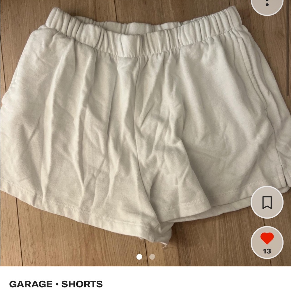 garage white sweat shorts